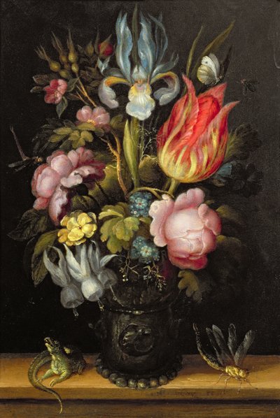 Flower-piece with a Roemer by Roelandt Jacobsz. Savery